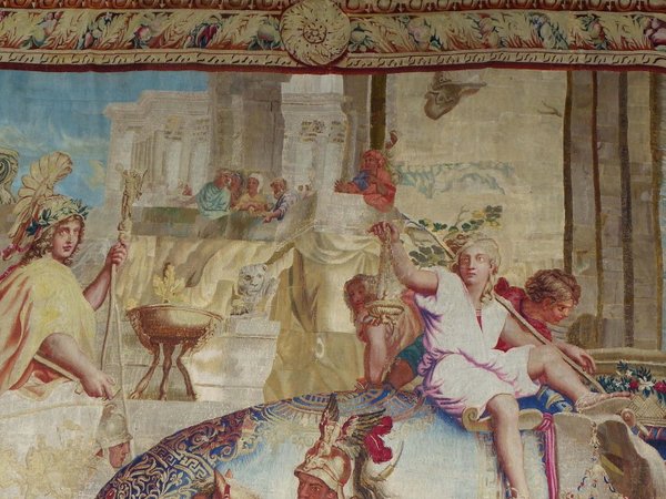 Tapisserie des Gobelins - Triomphe d’Alexandre Le Grand - Epoque: 17e - Dim:L469xH356