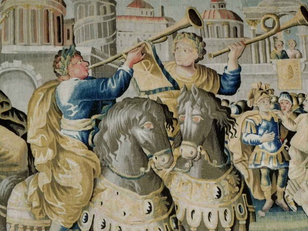 Tapisserie de Felletin -la Victoire d'Alexandre entrant à Babylone - Epoque 17e - Dim:L460xH280